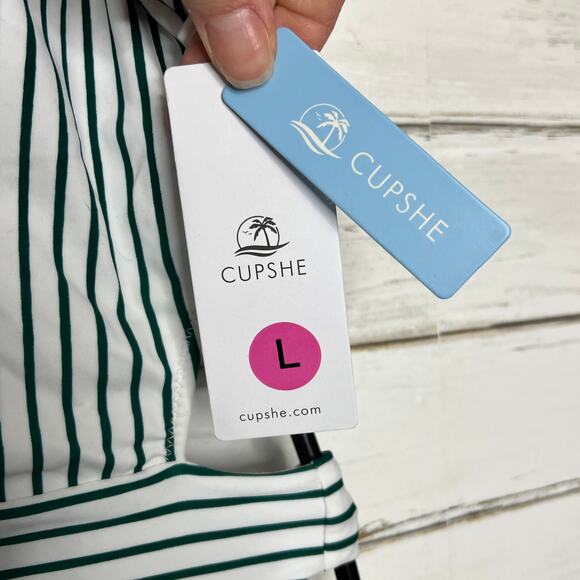 Cupshe Miss You Poppy One Piece Swimsuit Floral Stripe Size Large - Picture 4 of 12